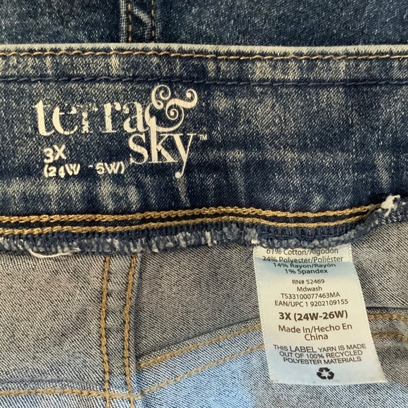 TERRA & SKY ELASTIC WAIST SKINNY JEANS PLUS SIZE 3X - Picture 6 of 7